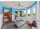 Home gym with exercise equipment, natural light, and scenic views of the outdoors at 4239 Lower Jersey Rd, Covington, GA 30014