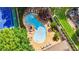 An aerial view showcases the community pool, perfect for summer relaxation at 12 Ivy Ne Rdg, Atlanta, GA 30342