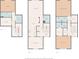 Multi-level floor plan featuring bedrooms, baths, living room, kitchen, and laundry at 12 Ivy Ne Rdg, Atlanta, GA 30342
