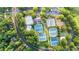 An aerial view of the community's amenities including a pool, tennis courts, and lush greenery at 5059 Winding Hills Lane Ln, Woodstock, GA 30189