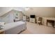 Bright bedroom with sloped ceilings, ceiling fan, carpet floors and ample space at 3540 Pilgrim Mill Rd, Cumming, GA 30041