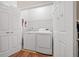 A closet with a stacked washer and dryer for a clean and convenient laundry solution at 3540 Pilgrim Mill Rd, Cumming, GA 30041