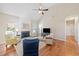 Large living room featuring a fireplace, vaulted ceilings and comfortable seating at 3540 Pilgrim Mill Rd, Cumming, GA 30041