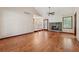 Living room with hardwood floors and stone fireplace at 626 Cheatham Sw Dr, Marietta, GA 30064