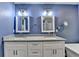 Modern bathroom featuring double vanity with granite countertop and vessel sinks at 2625 Harbor Point Ct, Cumming, GA 30041
