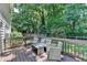 Deck with a patio seating area with a wooded backyard at 2625 Harbor Point Ct, Cumming, GA 30041