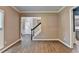 Spacious living room with hardwood floors offering views to other rooms of the house at 2625 Harbor Point Ct, Cumming, GA 30041