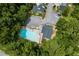 Aerial view of the community pool shows plenty of parking at 3309 Raes Creek Rd # 13, Marietta, GA 30008