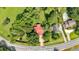 Beautiful aerial shot of a property with verdant surroundings, and a swimming pool in the backyard at 4866 S Lilburn Stone Mountain Road Sw Rd, Lilburn, GA 30047