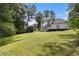 Expansive backyard view featuring well-maintained lawn and a house with a deck at 6492 Swift Creek Road, Lithonia, GA 30058