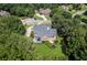 An aerial view of a brick house surrounded by lush greenery at 4759 Highland Point Dr, Auburn, GA 30011