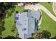 Overhead view of home and backyard with deck/patio, and well-maintained landscaping at 4759 Highland Point Dr, Auburn, GA 30011