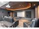 Home theater with a projector, screen, and plush seating for a cinematic experience at 4759 Highland Point Dr, Auburn, GA 30011