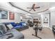 Finished basement with a home gym, seating area and billiards table for entertaining guests at 4771 Moon Chase Dr, Buford, GA 30519