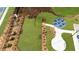 Aerial view of a dog park with green space, seating and a fire pit at 5846 Schelton Se Pl, Mableton, GA 30126