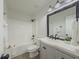 Bathroom featuring modern fixtures, tub and vanity at 2335 Huntington Dr, Loganville, GA 30052