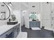 Beautiful bathroom with double vanity, modern tile, and walk-in shower at 2500 Ashbourne Dr, Lawrenceville, GA 30043