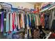 Walk-in closet with lots of shelving and hanging storage for clothing and accessories at 876 Ashton Oak Cir, Stone Mountain, GA 30083