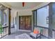 Covered rear porch featuring ample seating and a fire pit, ideal for relaxing in the fresh air at 260 W Peachtree St, Norcross, GA 30071