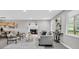 Bright living room with a decorative fireplace, modern furniture, and ample natural light at 6607 Forestdale Ln, Douglasville, GA 30135