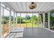 Enclosed porch featuring multiple windows with backyard view at 6607 Forestdale Ln, Douglasville, GA 30135