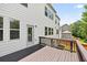 Back deck with a railing overlooking the yard and the rear of the house at 5740 Zelkova Dr, Cumming, GA 30040
