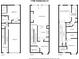 Detailed floorplan showcasing the layout of the home's three stories at 1768 Oakbrook Nw Ln # 9, Kennesaw, GA 30152