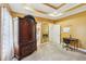 This main bedroom offers space for a desk, a vanity, and an entertainment area at 10119 Azalea Dr, Covington, GA 30014