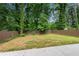 Fenced backyard with lawn surrounded by tall trees at 1355 Lockwood Sw Dr, Atlanta, GA 30311