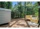 Backyard with a storage shed and a newly constructed deck at 3195 Newcastle Way, Snellville, GA 30039