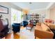 Cozy living room with large windows, bookshelves and decor at 5771 Vinings Retreat Sw Way, Mableton, GA 30126