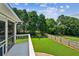 View from the deck overlooking the expansive backyard, showcasing the lush greenery and private outdoor setting at 1506 Threepine Place Pl, Lilburn, GA 30047