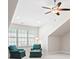 Bedroom with ceiling fan, seating area, neutral carpet, and neutral color palette at 6042 Brookhaven Cir # 3202, Johns Creek, GA 30097