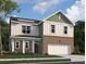 Two-story home showcasing brick facade, vertical siding, and an attached two-car garage at 109 Bandimere Pkwy, Dallas, GA 30157