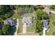 Aerial view of a home highlighting its backyard, landscaping and surrounding neighborhood in a suburban setting at 4345 Mantle Ridge Dr, Cumming, GA 30041