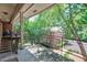 Private patio with brick wall and view of the lush green neighborhood at 4266 Roswell Ne Rd # H4, Atlanta, GA 30342