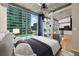 Bright bedroom with stunning city views and sleek modern finishes at 923 Peachtree Ne St # 932, Atlanta, GA 30309
