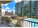 View from balcony of pool and city skyline at 923 Peachtree Ne St # 932, Atlanta, GA 30309