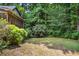Lush green backyard with mature trees and partial view of the home at 9055 Green Valley Ct, Douglasville, GA 30134