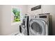 Clean and modern laundry room with updated washer and dryer units and a view of the outside yard at 1345 Benbrooke Nw Ln, Acworth, GA 30101