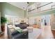 Open-concept living room boasts hardwood floors and expansive views into other rooms creating an inviting space at 1345 Benbrooke Nw Ln, Acworth, GA 30101