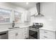 Modern kitchen featuring stainless steel appliances, white cabinetry, and ample countertop space at 1015 Deckner Sw Ave, Atlanta, GA 30310