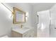 Bathroom vanity featuring modern gold hardware and fixtures, and decorative lighting at 3785 Lower Roswell Rd, Marietta, GA 30068