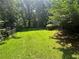 Beautiful backyard with lush green grass, privacy fence, and mature trees at 975 Willeo Rd, Roswell, GA 30075