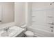 Simple bathroom with standard fixtures including a shower-tub combination and a single sink vanity at 11903 Aukerman Way, Hampton, GA 30228