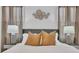 Close-up of a bedroom featuring designer lamps, accent pillows, and unique wall art at 701 Smith St, Atlanta, GA 30310