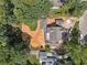 Aerial view of new construction shows the expansive lot at 141 N. Trace, Alpharetta, GA 30009