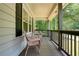 Cozy front porch with comfortable seating and serene views of the surrounding trees at 276 Indian Creek Dr, Powder Springs, GA 30127