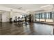 Gym with modern equipment and fitness machines plus views of the city at 115 W Peachtree Nw Pl # 602, Atlanta, GA 30313