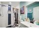 Bathroom with shower, toilet, and vanity at 2619 Old Toney Rd, Ellenwood, GA 30294